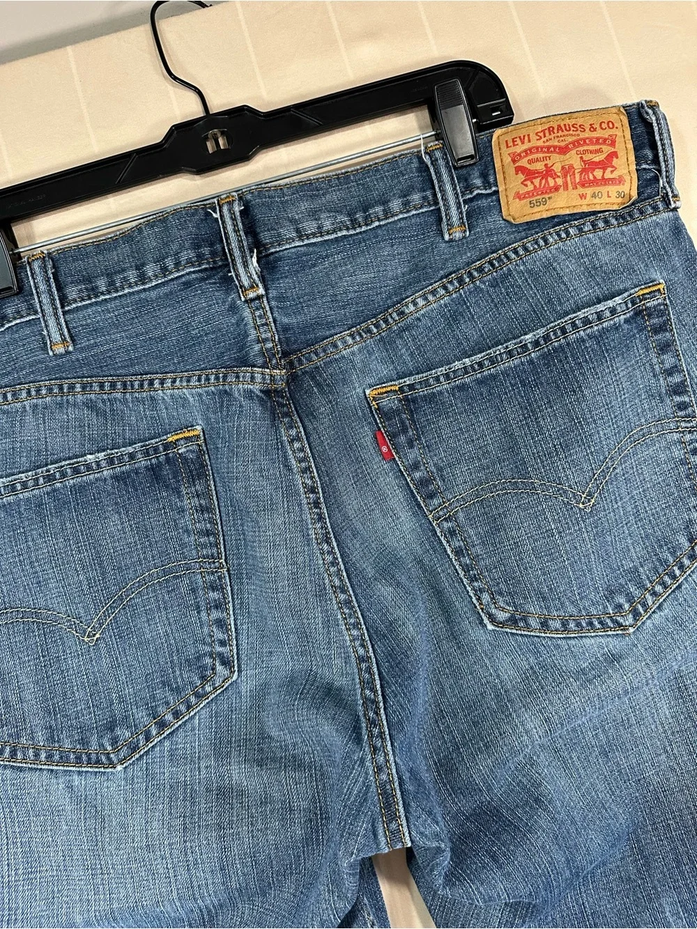 Levi's 559 Relaxed Straight Jeans Blue Denim Men's 40x30 EUC